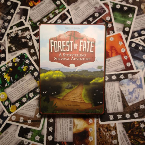 The box and a pile of cards