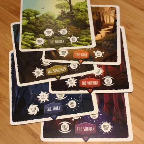 The six character cards